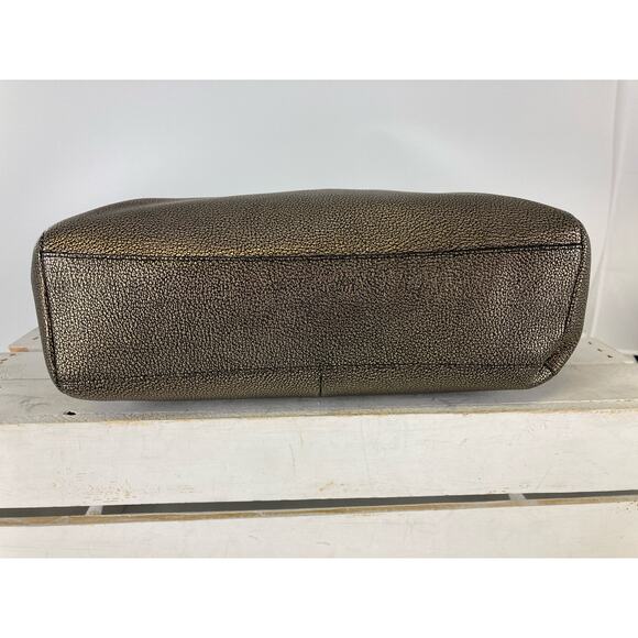 COACH 33736 MEDIUM SIZE GOLD, BLACK LEATHER METALIC HANDBAG - Picture 6 of 12